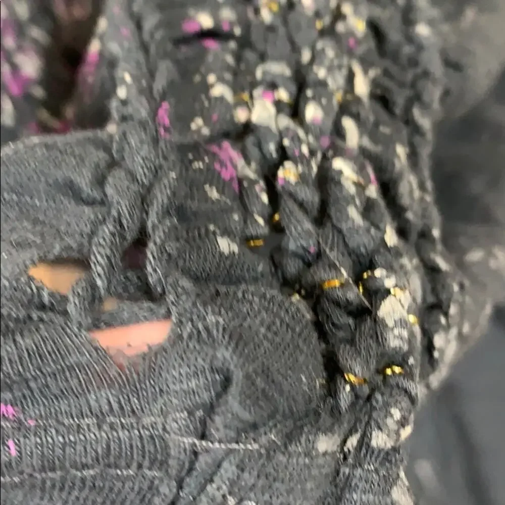 Free People Paint Splatter Braided Gray Sleeveless Top - Picture 5 of 8
